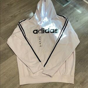 New Adidas White Hoodie with Black Accents